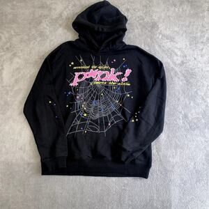 Sp5R Black Hoodie Men’s Size L Pullover Streetwear Skate Graphic Sweatshirt